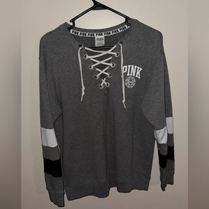 VICTORIA SECERT PINK | V Neck Laced Pullover Sweater